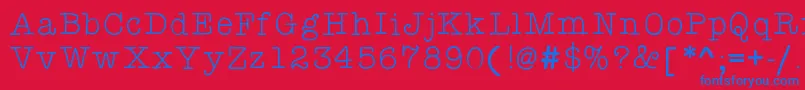 Kbyourejustmytypethin Font – Blue Fonts on Red Background