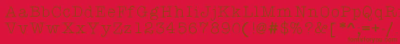 Kbyourejustmytypethin-Schriftart – Braune Schriften auf rotem Hintergrund