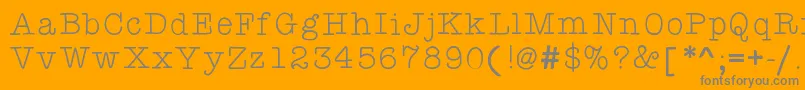 Kbyourejustmytypethin Font – Gray Fonts on Orange Background