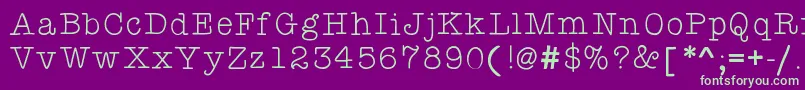 Kbyourejustmytypethin Font – Green Fonts on Purple Background