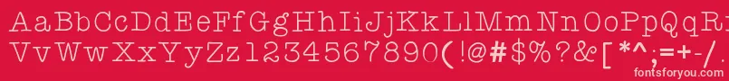 Czcionka Kbyourejustmytypethin – różowe czcionki na czerwonym tle