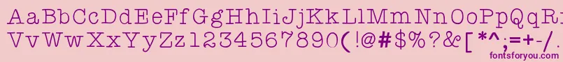 Kbyourejustmytypethin-fontti – violetit fontit vaaleanpunaisella taustalla