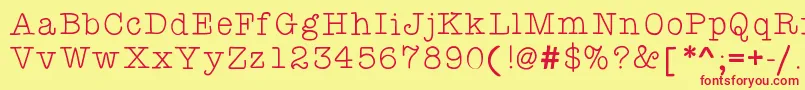 Kbyourejustmytypethin Font – Red Fonts on Yellow Background