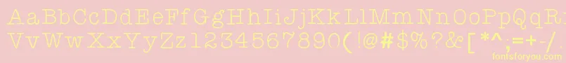 フォントKbyourejustmytypethin – 黄色のフォント、ピンクの背景