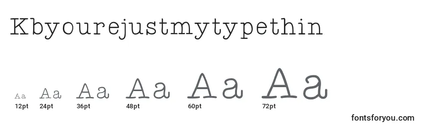 Размеры шрифта Kbyourejustmytypethin