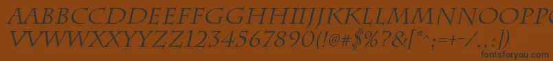 ChattsworthItalic Font – Black Fonts on Brown Background