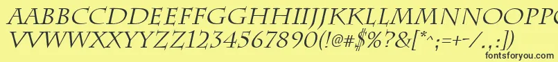 ChattsworthItalic Font – Black Fonts on Yellow Background