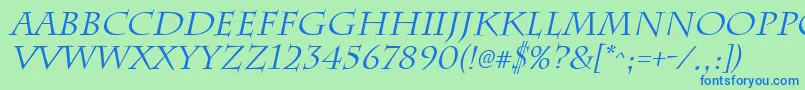 fuente ChattsworthItalic – Fuentes Azules Sobre Fondo Verde