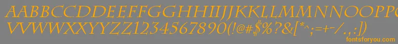 ChattsworthItalic Font – Orange Fonts on Gray Background