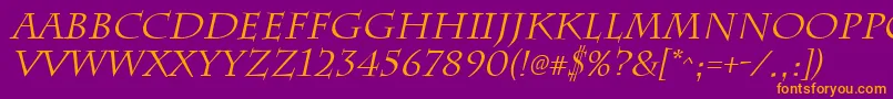 ChattsworthItalic Font – Orange Fonts on Purple Background