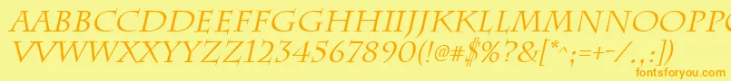 ChattsworthItalic Font – Orange Fonts on Yellow Background