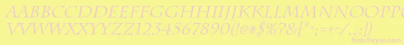 ChattsworthItalic Font – Pink Fonts on Yellow Background