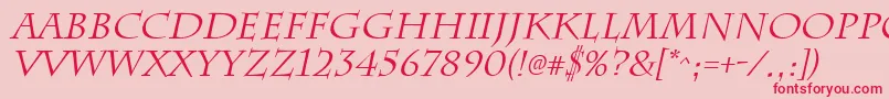 fuente ChattsworthItalic – Fuentes Rojas Sobre Fondo Rosa