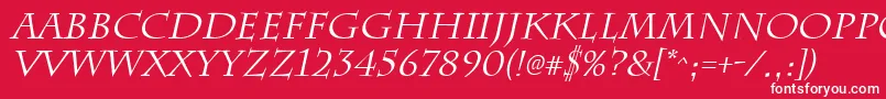 フォントChattsworthItalic – 赤い背景に白い文字