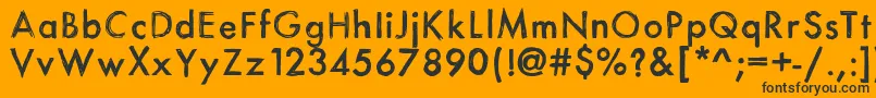 Itsasketch-Schriftart – Schwarze Schriften auf orangefarbenem Hintergrund