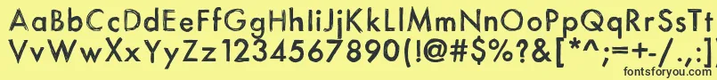 Itsasketch-fontti – mustat fontit keltaisella taustalla