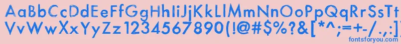フォントItsasketch – ピンクの背景に青い文字