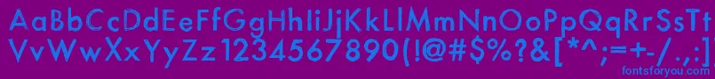Itsasketch-fontti – siniset fontit violetilla taustalla
