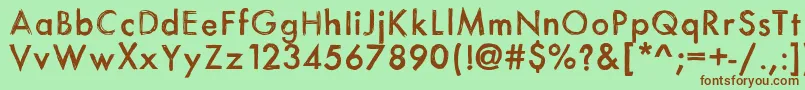 Itsasketch-fontti – ruskeat fontit vihreällä taustalla