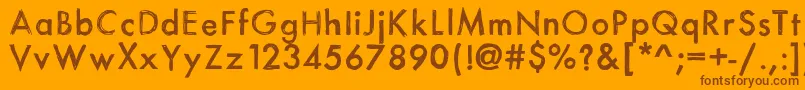 Itsasketch-Schriftart – Braune Schriften auf orangefarbenem Hintergrund