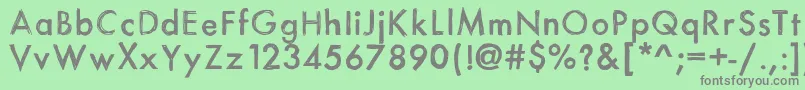 Itsasketch-fontti – harmaat kirjasimet vihreällä taustalla
