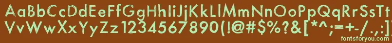 Шрифт Itsasketch – зелёные шрифты на коричневом фоне