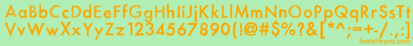 Itsasketch-fontti – oranssit fontit vihreällä taustalla