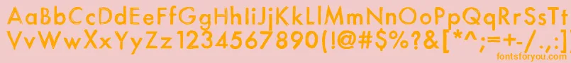 Itsasketch-fontti – oranssit fontit vaaleanpunaisella taustalla
