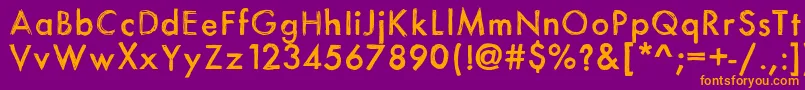Itsasketch-fontti – oranssit fontit violetilla taustalla