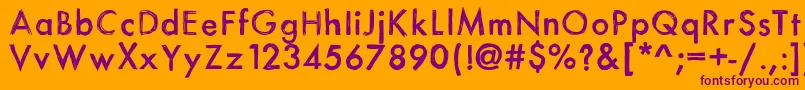 Itsasketch-Schriftart – Violette Schriften auf orangefarbenem Hintergrund