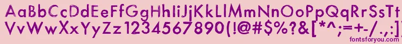 フォントItsasketch – ピンクの背景に紫のフォント