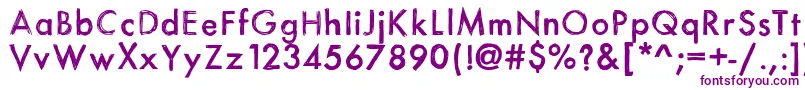 フォントItsasketch – 白い背景に紫のフォント