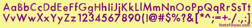 Шрифт Itsasketch – фиолетовые шрифты на жёлтом фоне