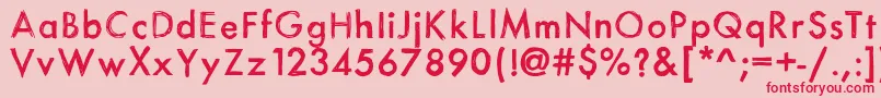 Itsasketch-fontti – punaiset fontit vaaleanpunaisella taustalla