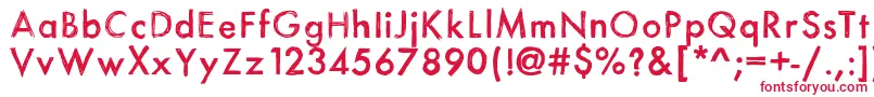 フォントItsasketch – 白い背景に赤い文字