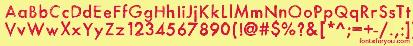 Itsasketch-fontti – punaiset fontit keltaisella taustalla