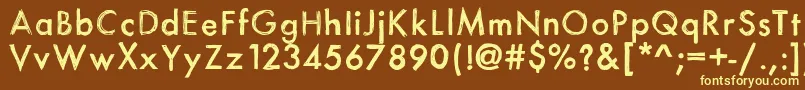 Itsasketch-fontti – keltaiset fontit ruskealla taustalla