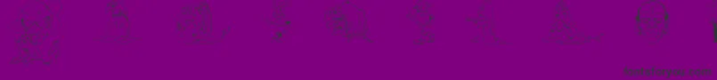 DtMiXYvs-Schriftart – Schwarze Schriften auf violettem Hintergrund