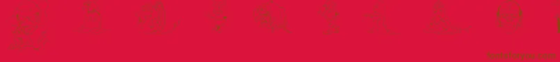 DtMiXYvs Font – Brown Fonts on Red Background