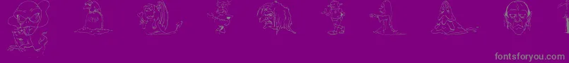 Saiba mais sobre a fonte DtMiXYvs Fonte DtMiXYvs – fontes cinzas em um fundo violeta