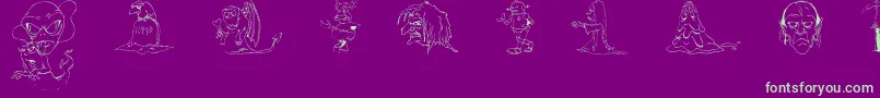 DtMiXYvs Font – Green Fonts on Purple Background
