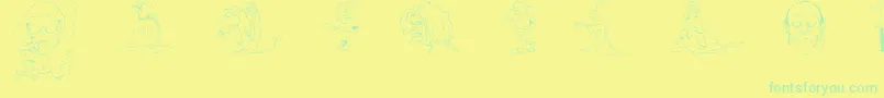 DtMiXYvs-Schriftart – Grüne Schriften auf gelbem Hintergrund