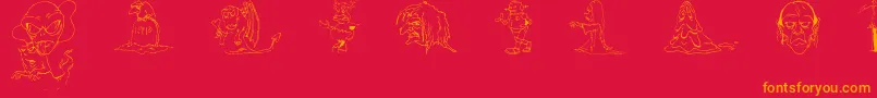 DtMiXYvs Font – Orange Fonts on Red Background