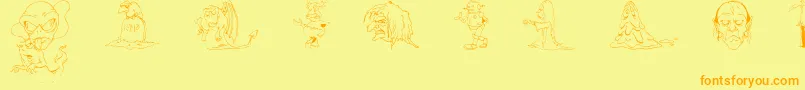 DtMiXYvs Font – Orange Fonts on Yellow Background