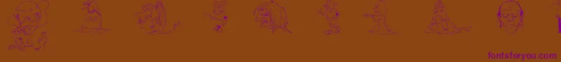 DtMiXYvs-Schriftart – Violette Schriften auf braunem Hintergrund
