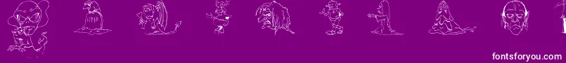 Police DtMiXYvs – polices blanches sur fond violet