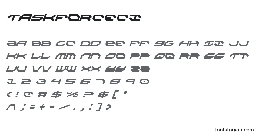 Schriftart Taskforceci – Alphabet, Zahlen, spezielle Symbole