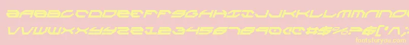 Taskforceci-Schriftart – Gelbe Schriften auf rosa Hintergrund