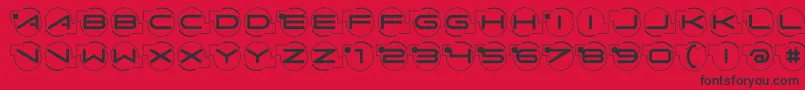 フォントAbcarifond – 赤い背景に黒い文字