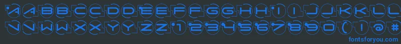 フォントAbcarifond – 黒い背景に青い文字